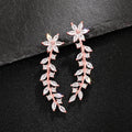 Full diamond flower earrings close up - European American Korean style celebrity women jewelry gift