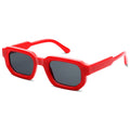 Vintage chunky rectangular sunglasses - VANLINKER retro 90s thick frame red grey UV400 unisex sun glasses