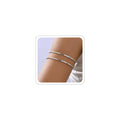 ANGLEQUEEN silver arm cuff for women - thin minimalist upper arm bracelet jewelry