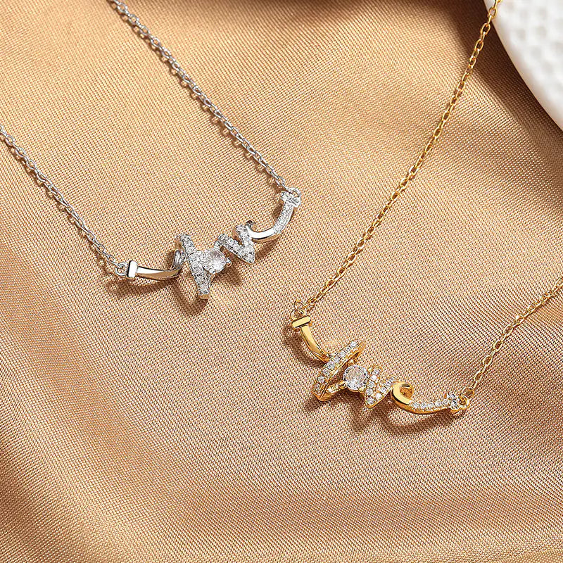 LOVE necklace light luxury detail - minority design copper pendant O-shaped chain women elegant jewelry