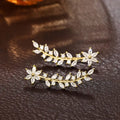 Diamond flower earrings styling - European American Korean style celebrity women jewelry gift