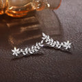 Diamond flower earrings view - European American Korean style celebrity women jewelry gift