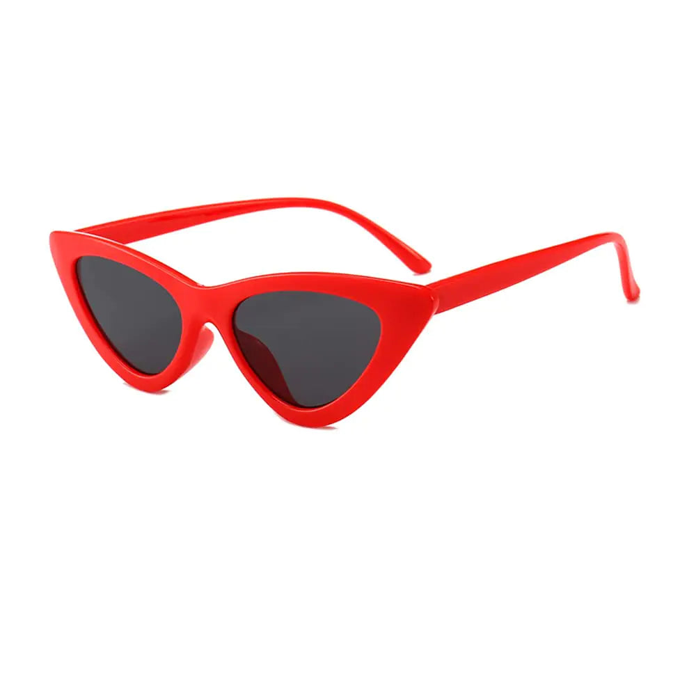 Vintage cat eye sunglasses for women - OZPYKAE red retro mod style plastic frame Hollywood glamour