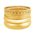 Gold plated bangle stack set - Indian chunky bracelets nickel-free super light jewelry gift for women