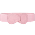 TRIWORKS women wide elastic waist belt - fashion stretch belt with 8-shaped interlock buckle for dress