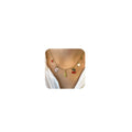 Western cowgirl charm necklace gold - dainty pearl bow coin cherry charm women trendy jewelry gift