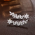 Full diamond flower earrings display - European American Korean style celebrity women jewelry gift