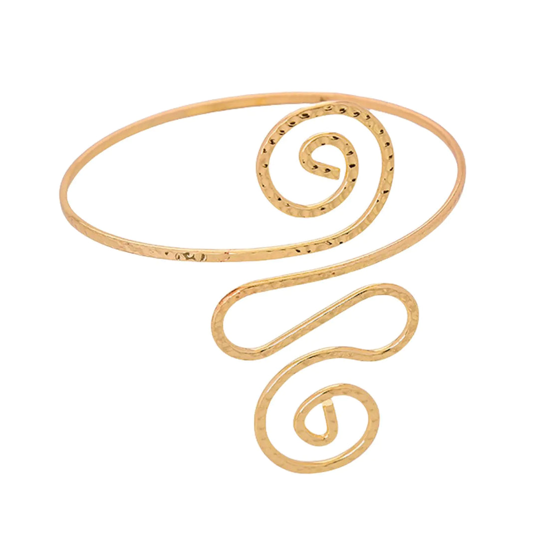 Caiyao punk cool upper arm adjustable bracelet - open cuff bangle coil armband for women